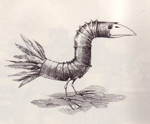 Kurt Halbritter, Halbritters Tier und Pflanzenwelt, Bild, Langschnabeliger Ofenroehrer (auch Rohrspatz) - acrocephalus fornax