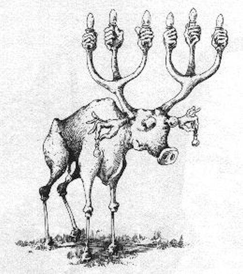 Kurt Halbritter, Halbritters Tier und Pflanzenwelt, Bild, Sechsarmiger Blinkhirsch (auch Armleuchter) - cervus senibrachialis fulgens